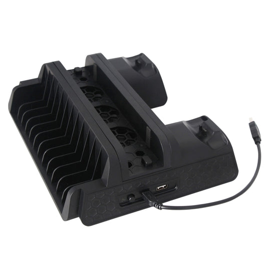 DOBE TP4-882 3 in 1 Game Console Cooling Fan + Game Storage Slots + Game Controller Charging Dock for Sony PS4 / PS4 Pro / PS4 Slim, For PS4 / PS4 Pro / PS4 Slim