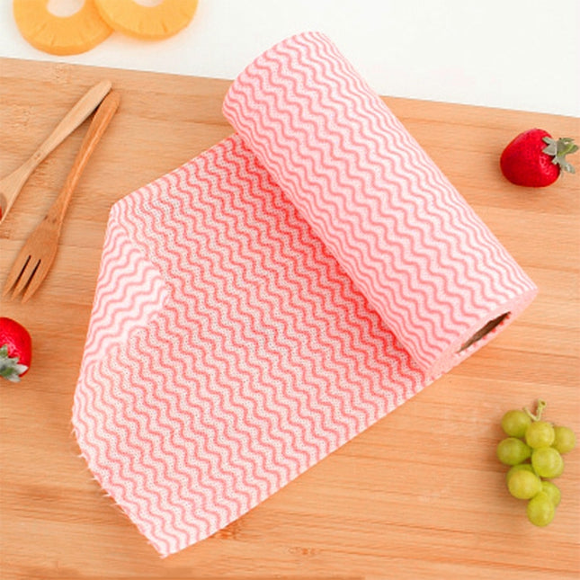 50 Sheets Non-Woven Disposable Washing Towels Dishcloth, Red, Green, Orange, Blue