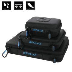 PULUZ Waterproof Carrying and Travel Case for for GoPro, Insta360, DJI and Other Action Cameras Accessories, Medium Size: 23cm x 17cm x 7cm, US Stock Black, UK Stock Black, For GoPro, Size: 23cm x 17cm x 7cm