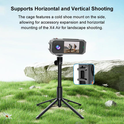 For Insta360 X4 Air PULUZ Metal Protective Cage Rig Housing Frame with Expand Cold Shoe Base, For Insta360 X4 Air