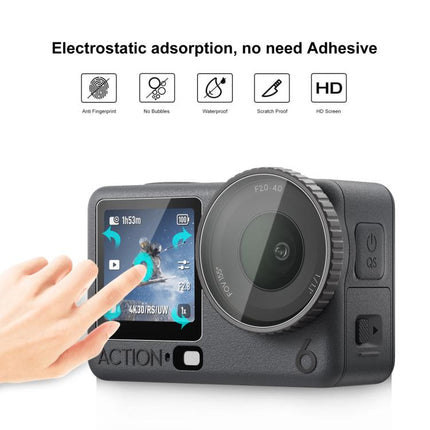 For DJI Osmo Action 6 / 6 Pro PULUZ Lens + Front and Back Screen Tempered Glass Film, Tempered Glass Film