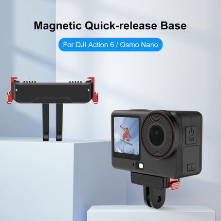 For DJI Osmo Action 6 / Nano PULUZ Two Claw Plastic Magnetic Quick Release Base Mount, Two Claw Quick-Release Base