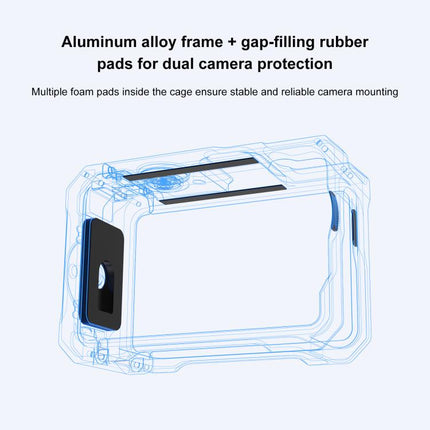 For DJI Osmo Action 6 PULUZ Metal Cage Frame with Cold Shoe, Metal Cage