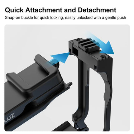 For DJI Osmo Action 6 PULUZ Street Photography Handle Ergonomic Hand Grip Cage Frame with Cold Shoe, Street Photography Handle