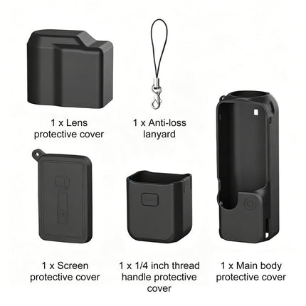 For DJI OSMO Pocket 4 PULUZ 4 in 1 Body Lens Handle Screen Silicone TPU Cover