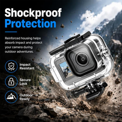 For GoPro MISSION 1 / 1 PRO PULUZ 60m Waterproof Housing Diving Protective Case with Anti-fog Sheets, For GoPro MISSION 1 / 1 PRO
