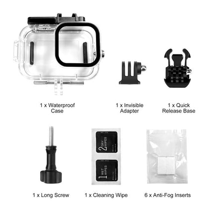 For GoPro MISSION 1 / 1 PRO PULUZ 60m Waterproof Housing Diving Protective Case with Anti-fog Sheets, For GoPro MISSION 1 / 1 PRO