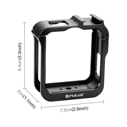 For GoPro MAX2 PULUZ Metal Camera Cage Frame with Cold Shoe & Adapter, Metal Camera Cage