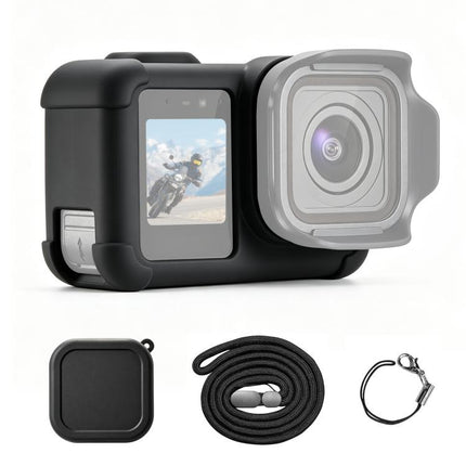 For GoPro MISSION 1 / 1 PRO PULUZ Body Silicone Protective Case with Lens Cover & Strap, For GoPro MISSION 1 / 1 PRO Silicone Case