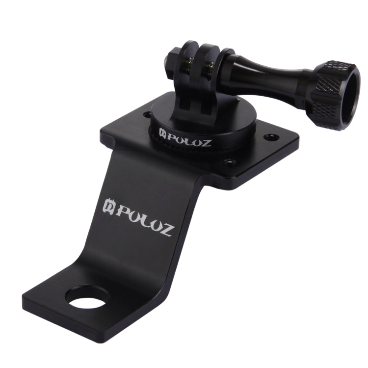 PULUZ Aluminum Alloy Motorcycle Fixed Holder Mount with Tripod Adapter & Screw for GoPro, Insta360, DJI and Other Action Cameras
