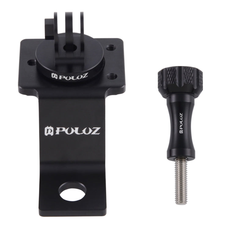 PULUZ Aluminum Alloy Motorcycle Fixed Holder Mount with Tripod Adapter & Screw for GoPro, Insta360, DJI and Other Action Cameras