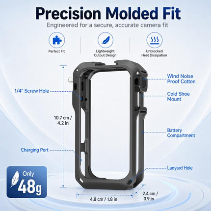 For Insta360 X6 PULUZ Metal Protective Cage Rig Housing Frame with Lens Cover, Support X6 Rechargeable Remote Selfie Stick