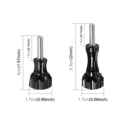 PULUZ CNC Aluminum Thumb Knob Stainless Bolt Nut Screw Set for GoPro, Insta360, DJI and Other Action Cameras