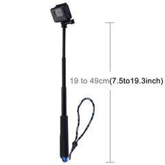 PULUZ Handheld Extendable Pole Monopod for GoPro, Insta360, DJI and Other Action Cameras, Length: 19-49cm, Length: 19-49cm