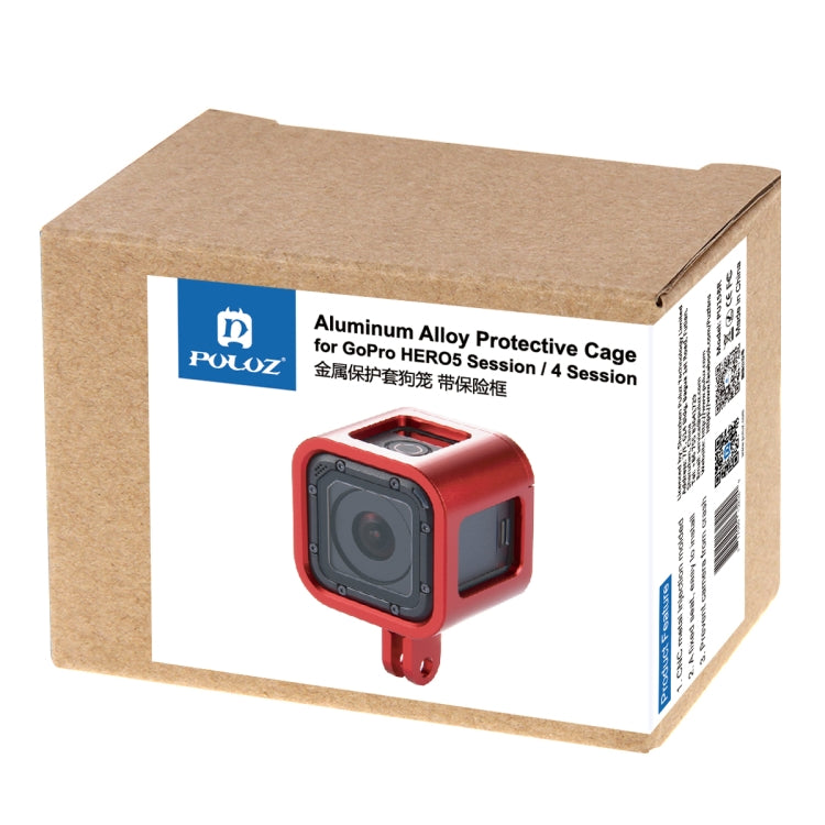 PULUZ Gehäuseschale CNC-Aluminiumlegierung Schutzkäfig mit Versicherungsrahmen für GoPro HERO5 Session /HERO4 Session /HERO Session, für HERO5 Session mit Rahmen UK-Lager, für HERO4 Session UK-Lager, für HERO5 Session mit Rahmen US-Lager