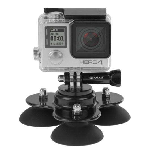 PULUZ Triangle Suction Cup Mount with Screw for GoPro, Insta360, DJI and Other Action Cameras, Triangle Sucker Mount