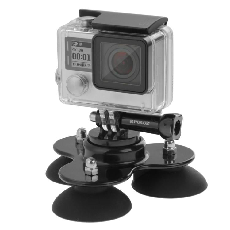 PULUZ Triangle Suction Cup Mount with Screw for GoPro, Insta360, DJI and Other Action Cameras, Triangle Sucker Mount