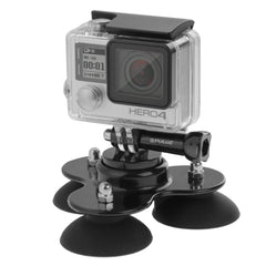 PULUZ Triangle Suction Cup Mount with Screw for GoPro, Insta360, DJI and Other Action Cameras, Triangle Sucker Mount