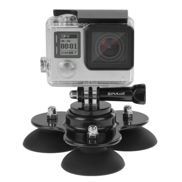 PULUZ Triangle Suction Cup Mount with Screw for GoPro, Insta360, DJI and Other Action Cameras, Triangle Sucker Mount
