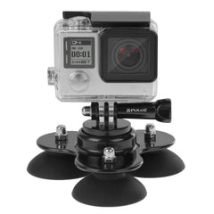 PULUZ Triangle Suction Cup Mount with Screw for GoPro, Insta360, DJI and Other Action Cameras, Triangle Sucker Mount