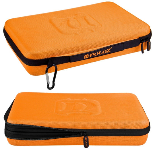 PULUZ Waterproof Carrying and Travel Case for for GoPro, Insta360, DJI and Other Action Cameras Accessories, Large Size: 32cm x 22cm x 7cm, For GoPro,Size: 32cm x 22cm x 7cm Orange