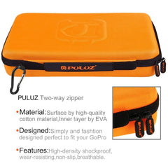 PULUZ Waterproof Carrying and Travel Case for for GoPro, Insta360, DJI and Other Action Cameras Accessories, Large Size: 32cm x 22cm x 7cm, For GoPro,Size: 32cm x 22cm x 7cm Orange