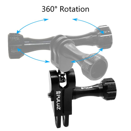 PULUZ CNC Aluminum Ball Joint Mount with 2 Long Screws for GoPro, Insta360, DJI and Other Action Cameras, CN Stock