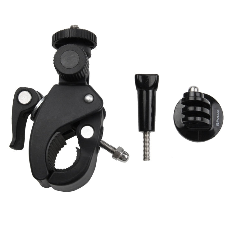 Soporte para manillar de bicicleta y motocicleta PULUZ con soporte para trípode y tornillo para GoPro, Insta360, DJI y otras cámaras de acción, soporte alargado