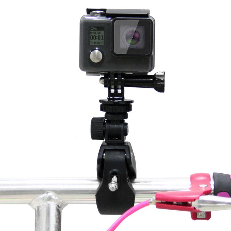 Soporte para manillar de bicicleta y motocicleta PULUZ con soporte para trípode y tornillo para GoPro, Insta360, DJI y otras cámaras de acción, soporte alargado