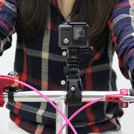 Soporte para manillar de bicicleta y motocicleta PULUZ con soporte para trípode y tornillo para GoPro, Insta360, DJI y otras cámaras de acción, soporte alargado