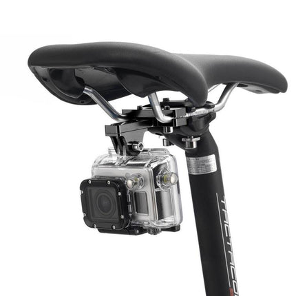 PULUZ - Soporte para asiento de bicicleta de aleación de aluminio para GoPro Hero12 Black / Hero11 /10 /9 /8 /7 /6 /5, Insta360 Ace / Ace Pro, DJI Osmo Action 4 y otras cámaras de acción, soporte para asiento