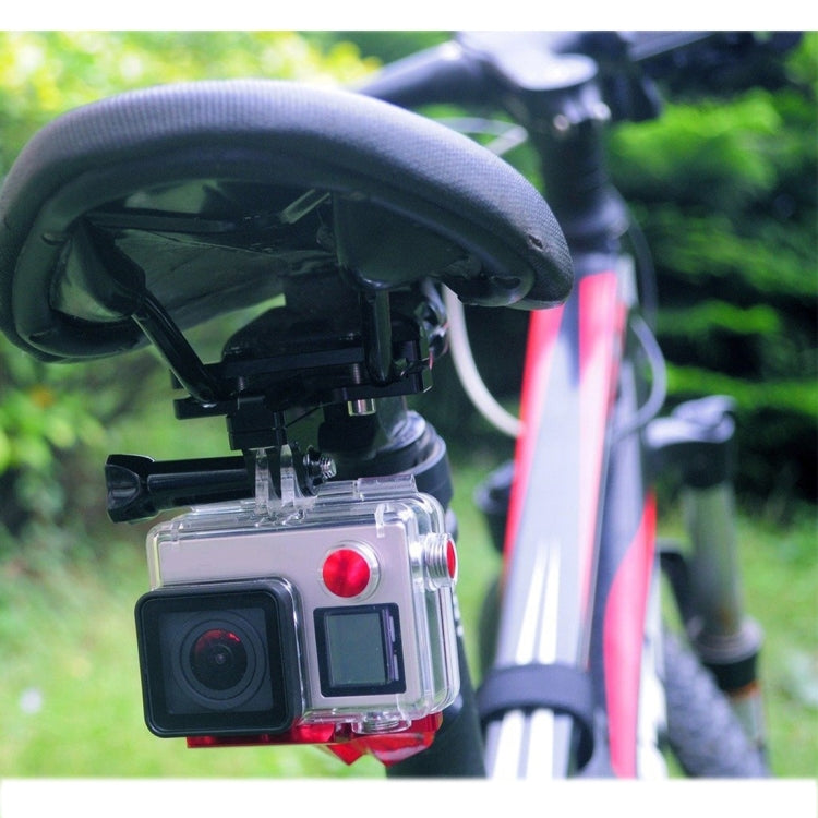 PULUZ - Soporte para asiento de bicicleta de aleación de aluminio para GoPro Hero12 Black / Hero11 /10 /9 /8 /7 /6 /5, Insta360 Ace / Ace Pro, DJI Osmo Action 4 y otras cámaras de acción, soporte para asiento