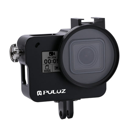 PULUZ Housing Shell CNC Aluminum Alloy Protective Cage with 52mm UV Lens for GoPro HERO(2018) /7 Black /6 /5
