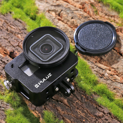 PULUZ Housing Shell CNC Aluminum Alloy Protective Cage with 52mm UV Lens for GoPro HERO(2018) /7 Black /6 /5