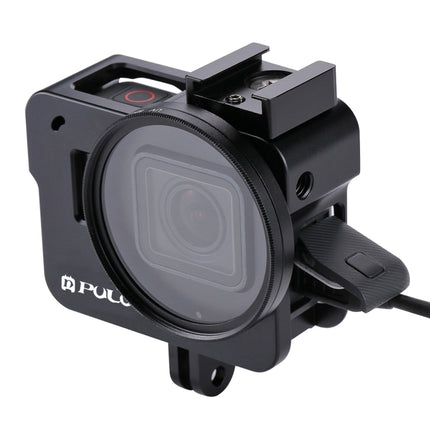 PULUZ Housing Shell CNC Aluminum Alloy Protective Cage with 52mm UV Lens for GoPro HERO(2018) /7 Black /6 /5, For HERO6 /5 No Frame, For HERO5/6 No Frame