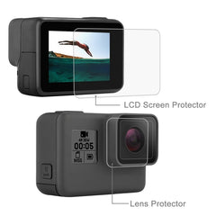 PULUZ  Lens HD Screen Protector + LCD Display Tempered Glass Film for GoPro HERO7 Black /HERO7 Silver / HERO7 White /6 /5, For GoPro HERO6 /5