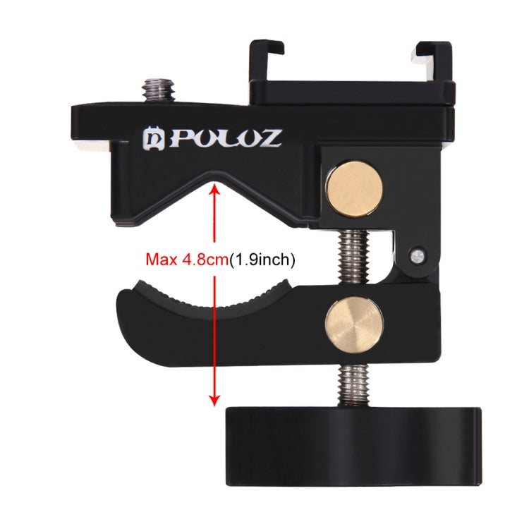 Abrazadera de fijación universal de aleación de aluminio PULUZ para GoPro, Insta360, DJI y otras cámaras de acción, soporte de abrazadera de fijación