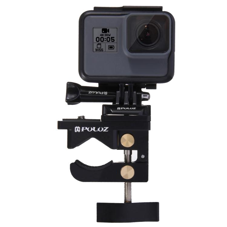 Abrazadera de fijación universal de aleación de aluminio PULUZ para GoPro, Insta360, DJI y otras cámaras de acción, soporte de abrazadera de fijación
