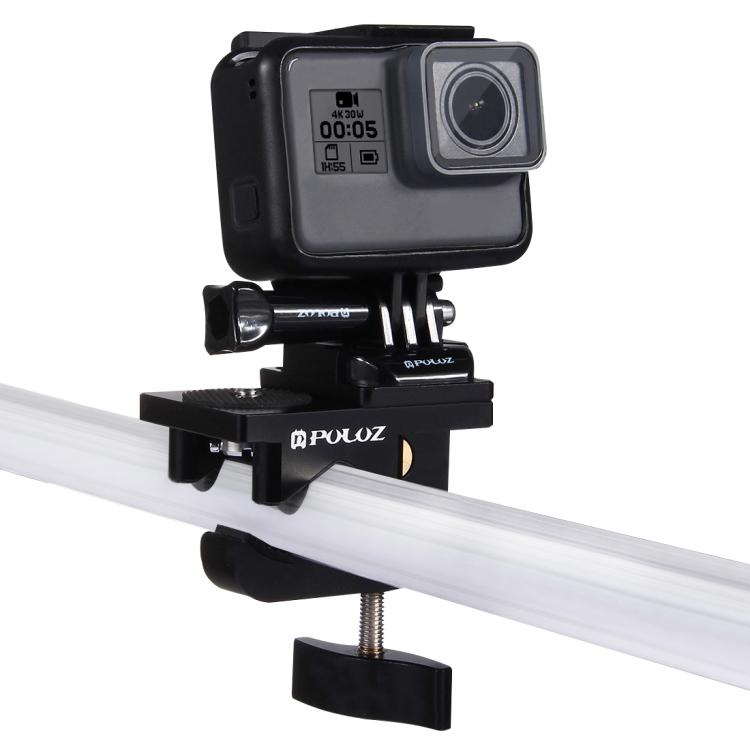 Abrazadera de fijación universal de aleación de aluminio PULUZ para GoPro, Insta360, DJI y otras cámaras de acción, soporte de abrazadera de fijación
