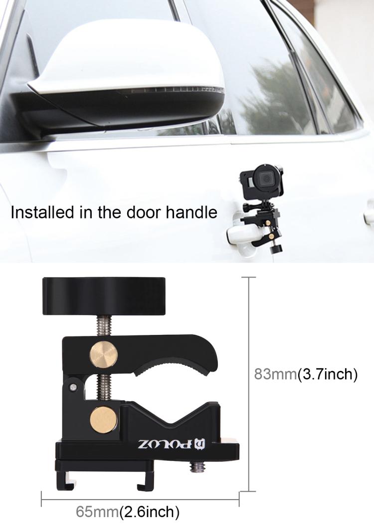 Abrazadera de fijación universal de aleación de aluminio PULUZ para GoPro, Insta360, DJI y otras cámaras de acción, soporte de abrazadera de fijación