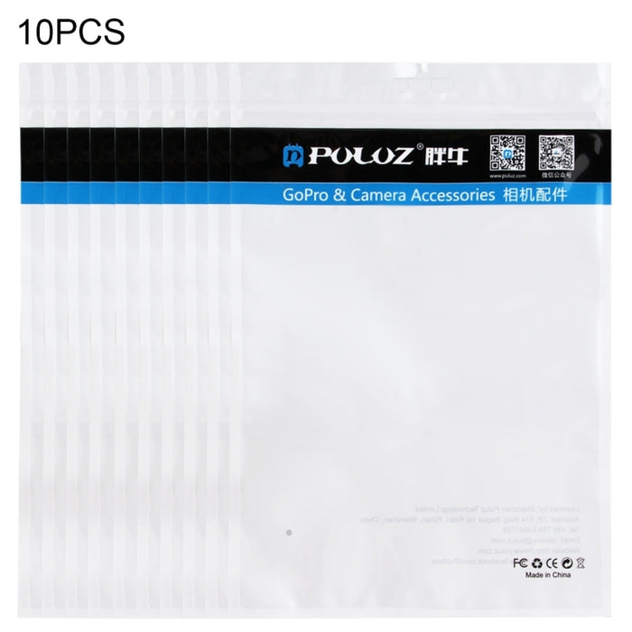 10 piezas PULUZ 25,8 cm x 18 cm Bolsa de embalaje con cierre hermético con perla blanca transparente con orificio para colgar (tamaño: L), tamaño: L