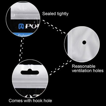 10 PCS PULUZ 25.8cm x 18cm Hang Hole Clear Front White Pearl Jewelry Zip Lock Packaging Bag (Size: L), Size: L