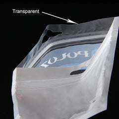 10 PCS PULUZ 25.8cm x 18cm Hang Hole Clear Front White Pearl Jewelry Zip Lock Packaging Bag (Size: L), Size: L