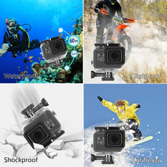 PULUZ for GoPro HERO(2018) / HERO7 Black /6 /5 60m Underwater Waterproof Housing Diving Protective Case with Buckle Basic Mount & Screw, For HERO5