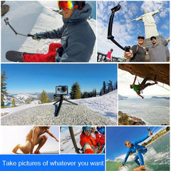 Trípode y palo selfie plegable con agarre de 3 vías PULUZ, extensión monopie para GoPro, Insta360 ONE R, DJI Osmo Action y otras cámaras de acción, longitud: 20-58 cm, longitud: 20-58 cm, longitud: 20-58 cm (AE)