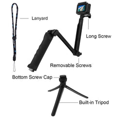 Trípode y palo selfie plegable con agarre de 3 vías PULUZ, extensión monopie para GoPro, Insta360 ONE R, DJI Osmo Action y otras cámaras de acción, longitud: 20-58 cm, longitud: 20-58 cm, longitud: 20-58 cm (AE)
