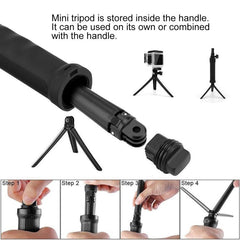 Trípode y palo selfie plegable con agarre de 3 vías PULUZ, extensión monopie para GoPro, Insta360 ONE R, DJI Osmo Action y otras cámaras de acción, longitud: 20-58 cm, longitud: 20-58 cm, longitud: 20-58 cm (AE)