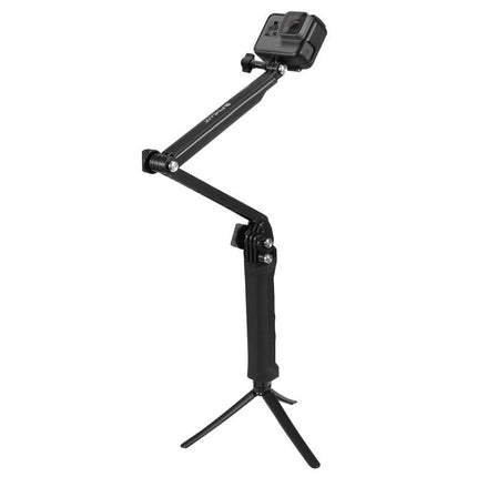PULUZ 3-Way Grip Foldable Tripod Selfie-stick Extension Monopod for GoPro, Insta360 ONE R, DJI Osmo Action and Other Action Cameras, Length: 20-58cm