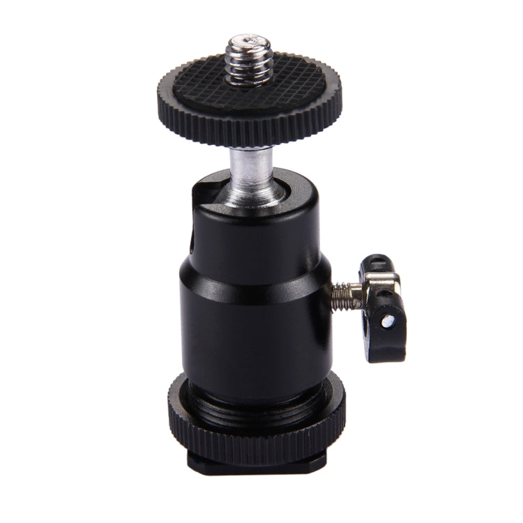 PULUZ Cold Shoe Tripod Head 1/4 inch Tripod Screw Head with Lock, Hot Shoe Tripod Head