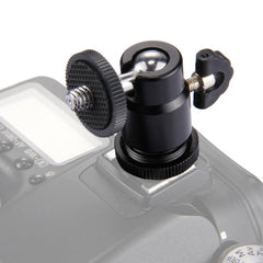 PULUZ Cold Shoe Tripod Head 1/4 inch Tripod Screw Head with Lock, Hot Shoe Tripod Head